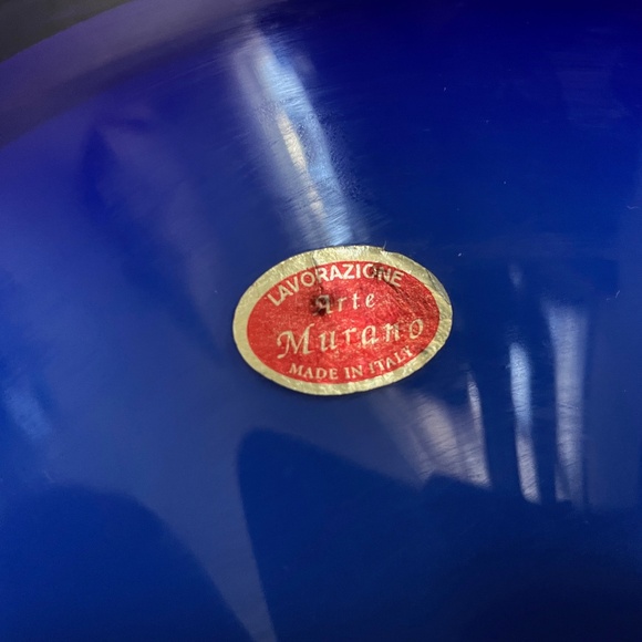 Vintage Murano Millefiori Art Glass Bowl Trinket Candy Dish Cobalt Blue - Picture 6 of 10